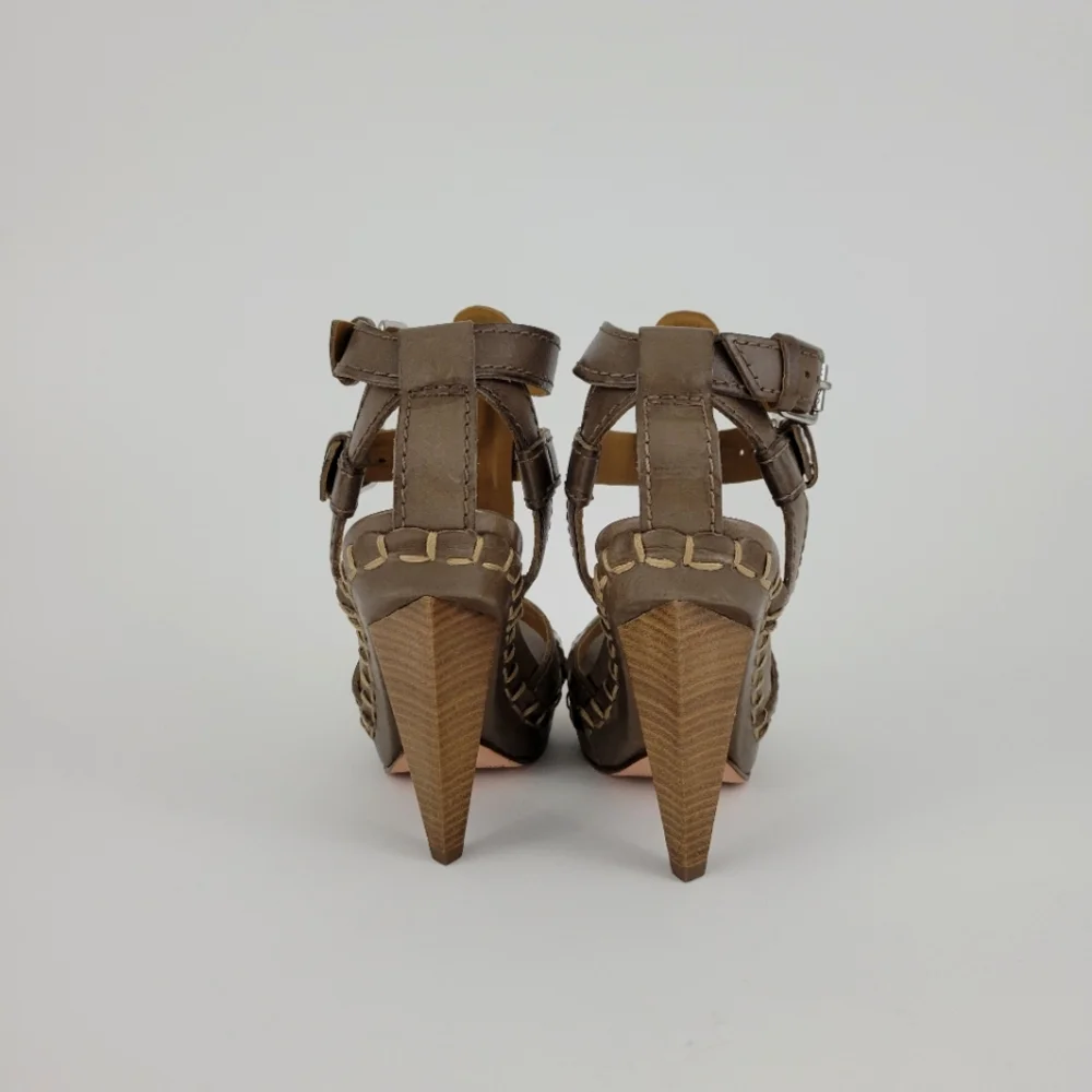 Michael Kors Brown Chunky Heeled Sandals
